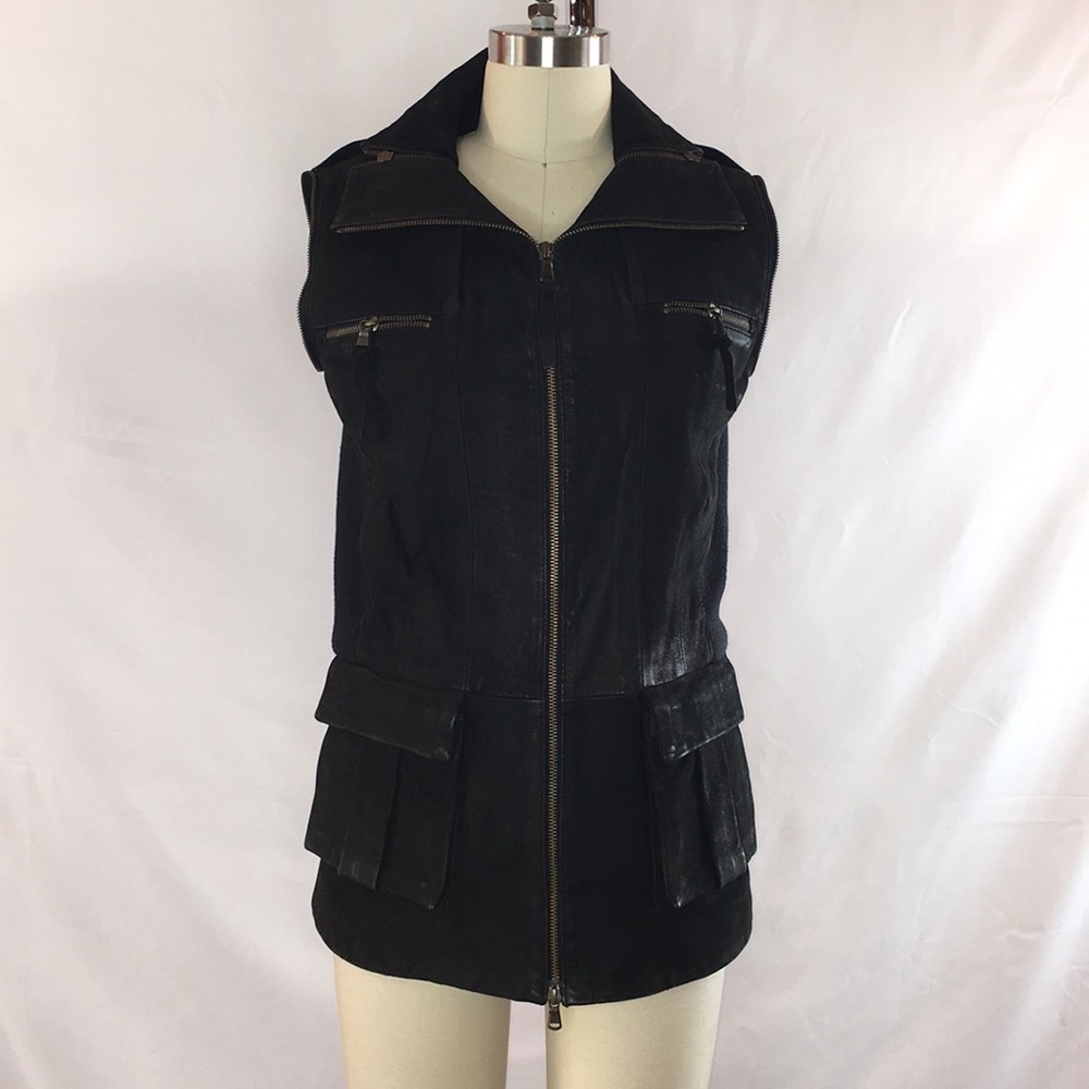 Improvd brand real genuine leather structured vest